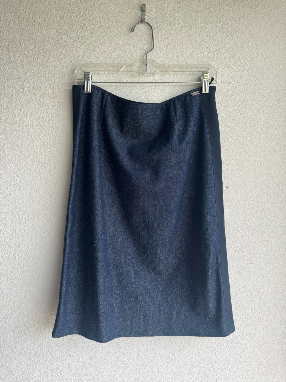 CHANEL Classic Blue Sparkle Side Panel Detail Knee Length Skirt size 10